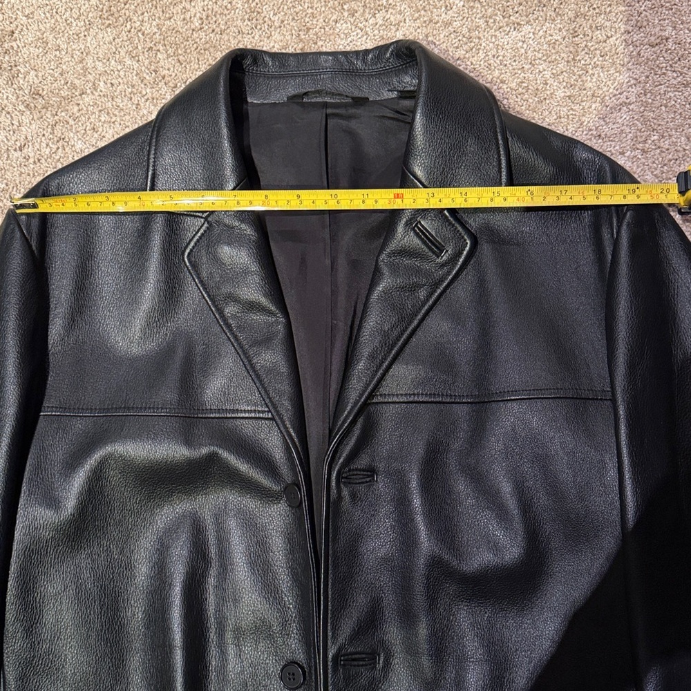 Leather Y2K- Vintage - Men's Black Leather Jacket DKNY - Picture 15 of 16
